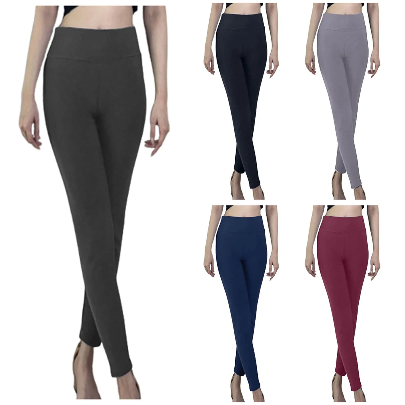 Leggins de inverno de veludo das mulheres cor sólida calças grossas veludo quente cintura alta cor sólida ao ar livre casual clássico leggings femme