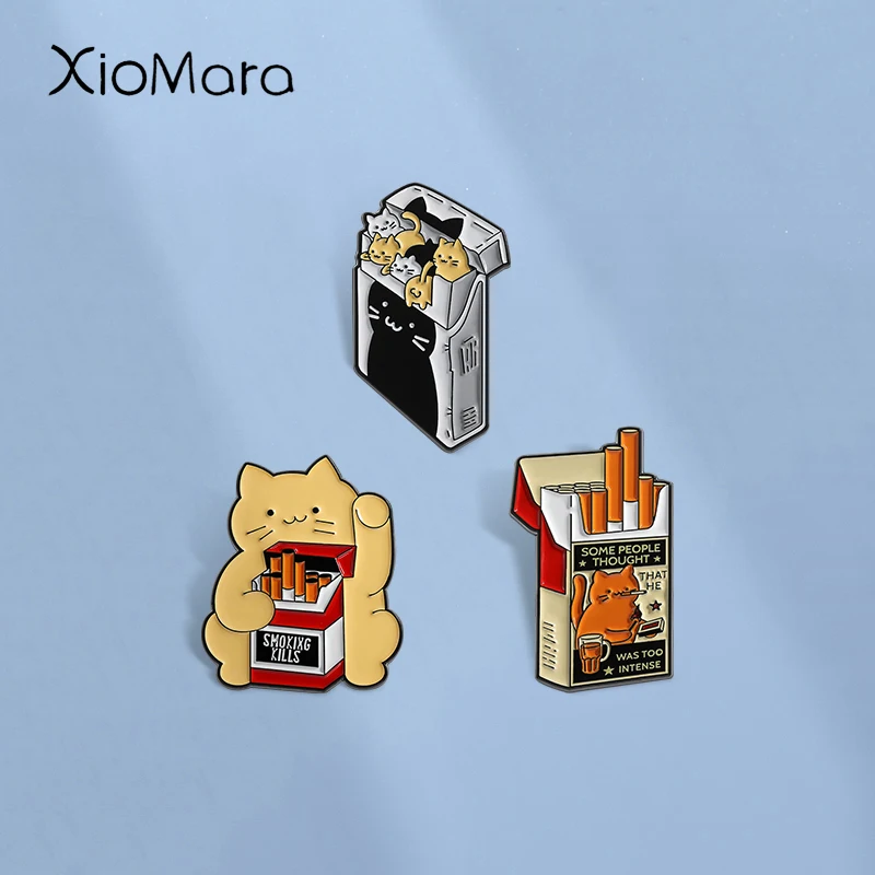 Cute Cat Enamel Pins Let's Suck Cats Together Metal Brooches Fashion Lapel Badge Backpack Clothes Jewelry Gift for Friends