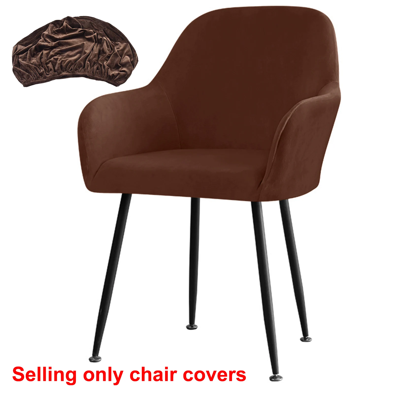 Waterproof Chair Cover Elasticity Home Hotel Dining Chair Silver Fox Velvet Soft And Comfortable Stretch Recovery