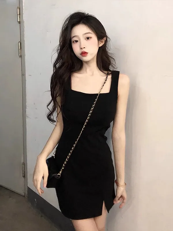 Bla Slim Fit Gola Quadrada Svel Verão Or Dr Sexy Cintura Cinching Strapl Bodycon Saia T-shirt Dr