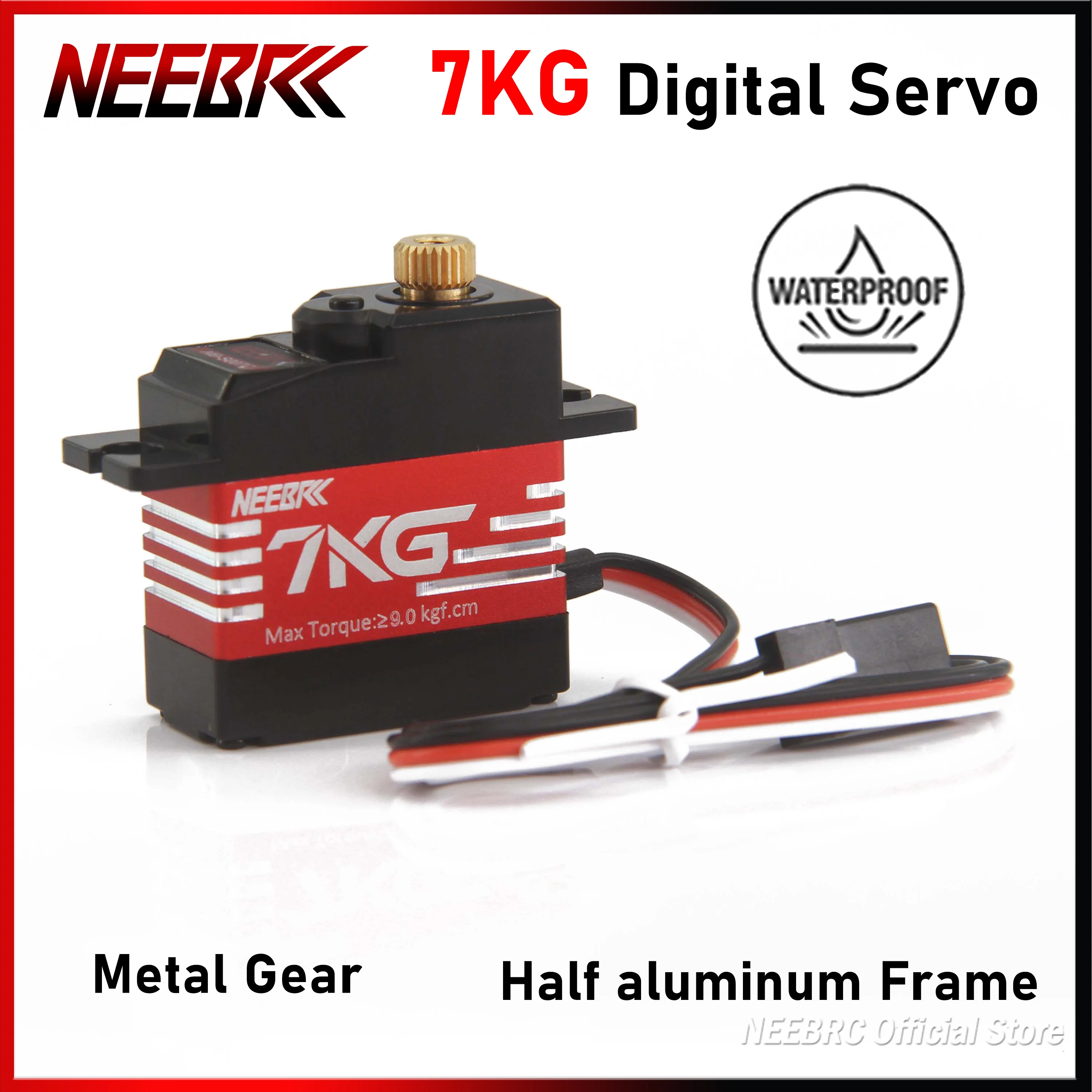 Neebrc 7Kg 21G 17G Half Aluminium Frame Servo Waterdichte Metalen Tandwielmotor Voor 1/18 1/16 Rc Auto Wltoys Boot Vliegtuig Robot