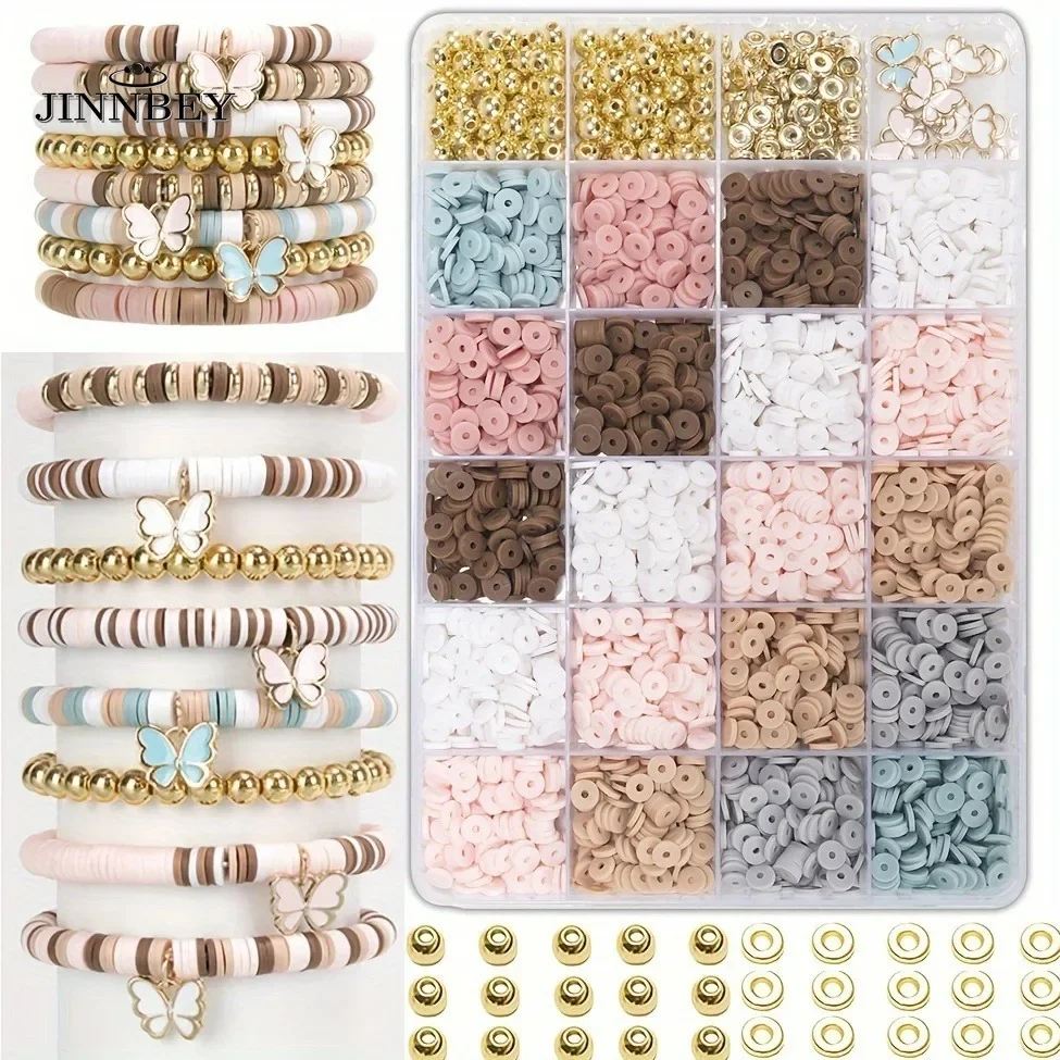 

DIY bracelet necklace accessories loose beads, multi-color soft porcelain beads, interval jewelry accessories set gifts