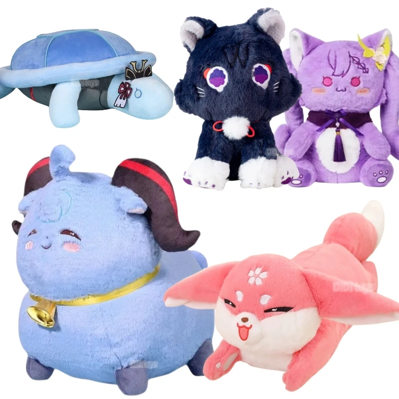 Genshin Impact Game Yemei Sheep Plush Toy Yae Miko Pink Fox Wanderer Plushie Scattering Cat Scaramouche Divine Turtle kids