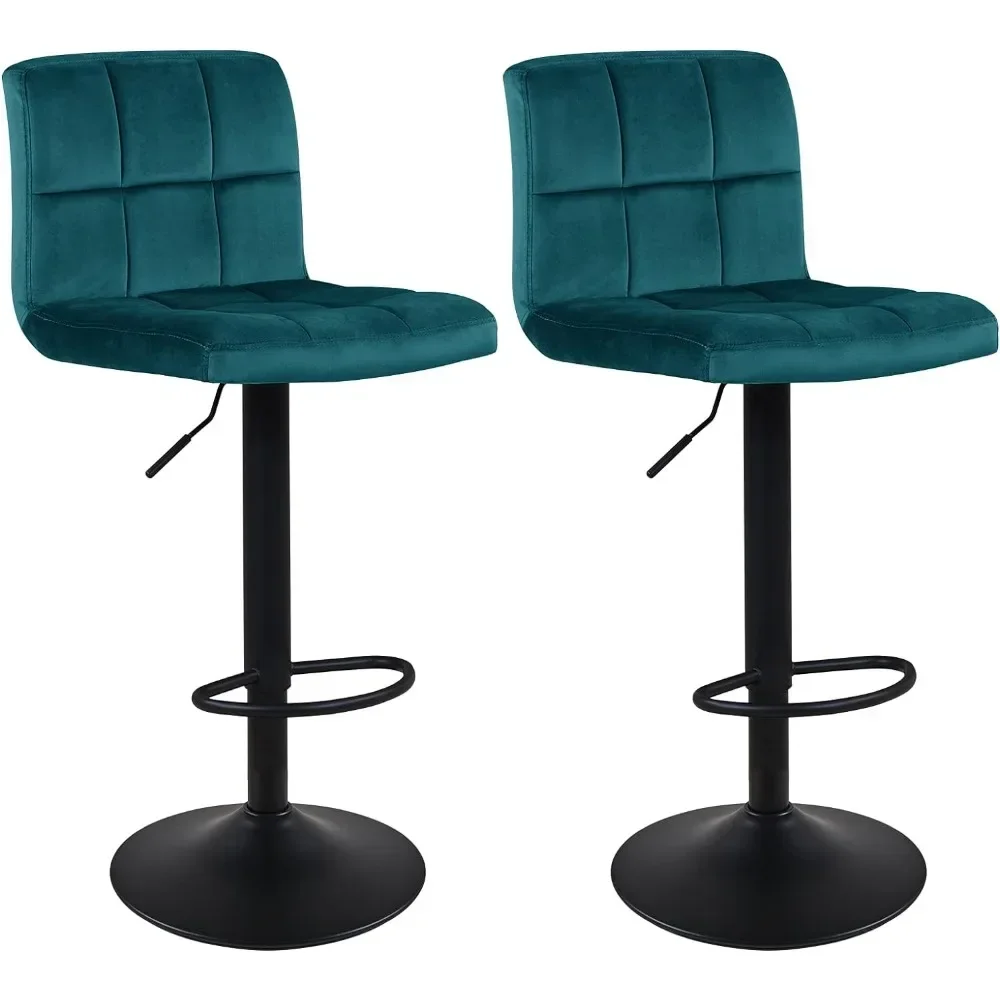 

Large Size Bar Chairs Set of 2,Adjustable Barstools Seat Made of Velvet Suitable for Restaurants Kitchens Living Rooms