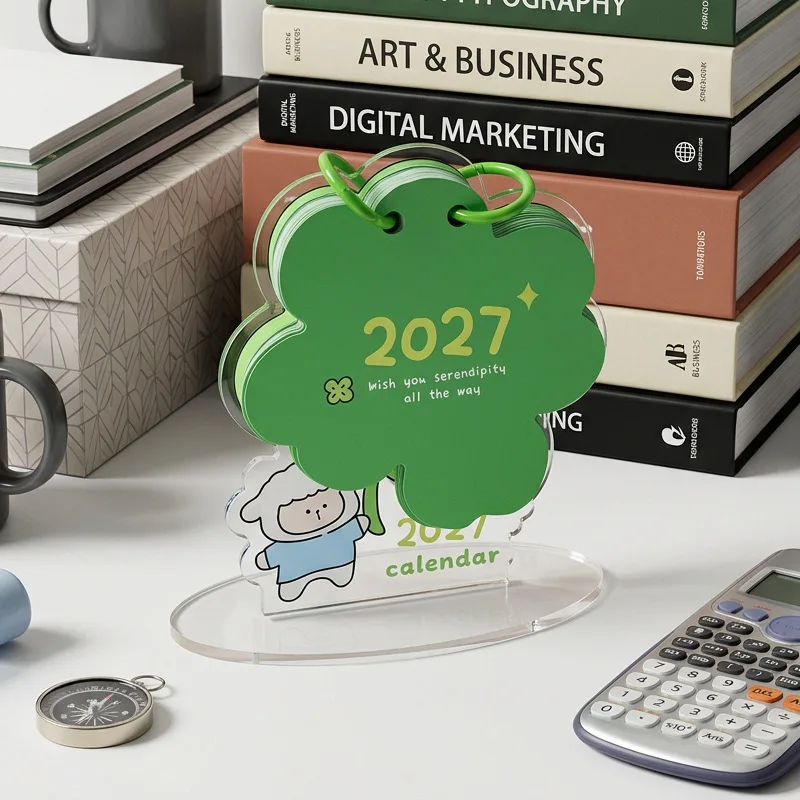 2027 New Acrylic Desk Calendar High Value Desktop Decoration Ornament Small Gift Calendar Cute Shape Good Thing Desk Calendar