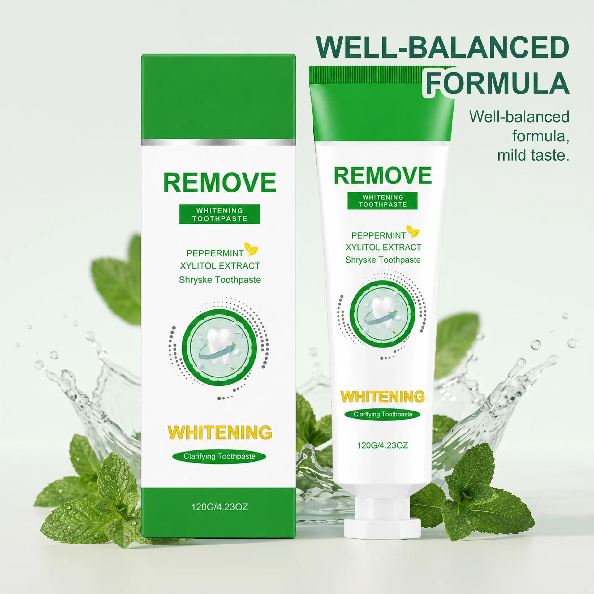 Fresh Mint Toothpaste Deep Cleaning Remove Bad Breath Long‑Lasting Cool Breath Teeth Stain Removal Oral Care For Daily Use