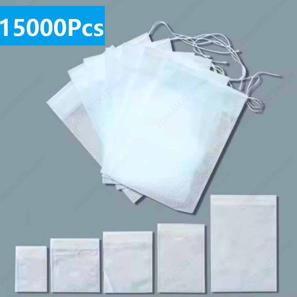 Wholesale 2000-15000Pcs 5x7cm Disposable Tea Bag 6x8cm Scented Teabags String Heal Seal Filter Paper for Herb Loose Tea Kitchen