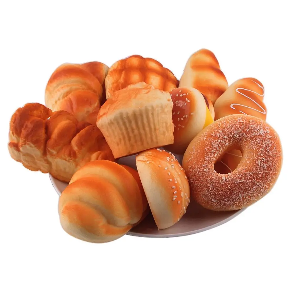 Stretch Squeezing Simulation Bread Squeeze Fake Food Model Toast Cake Breakfast Squeeze Sensory Elastic Simulated Food
