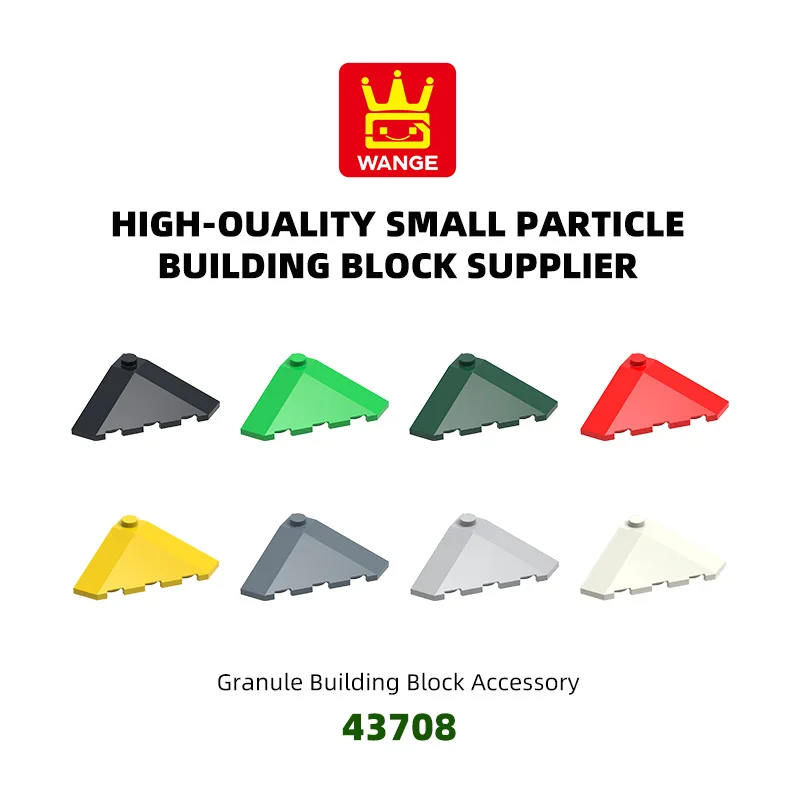 WANGE 44Pcs/Lot 43708 4x4 Diagonal Cross Section Holes Moc Color Buckle Accessories Compatible Bricks DIY Children Toy Building