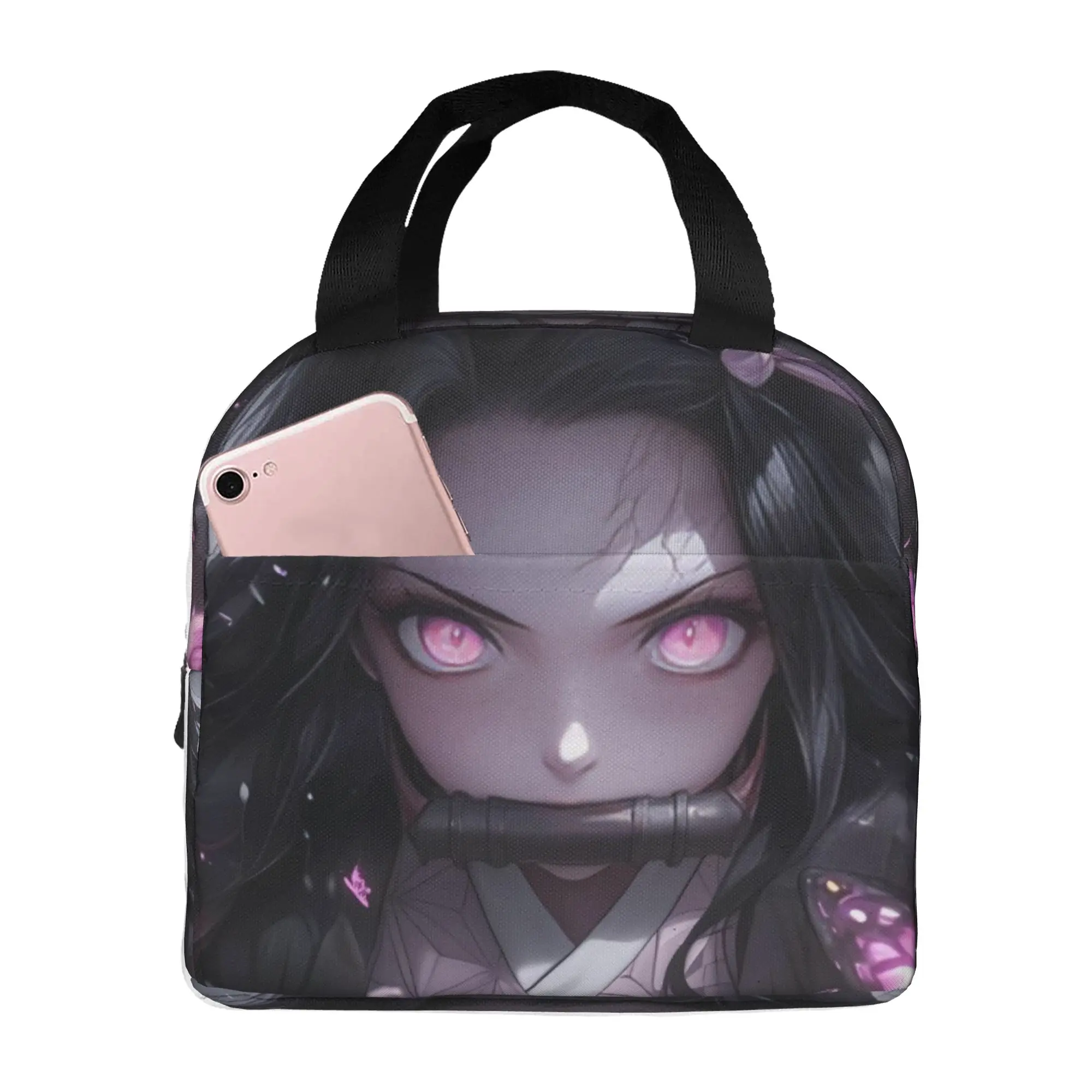 Custom Anime Kamado Nezuko Insulated Lunch Bag Portable Japanese Demon S-Slayer Thermal Cooler Lunch Box Beach Camping Travel view 2
