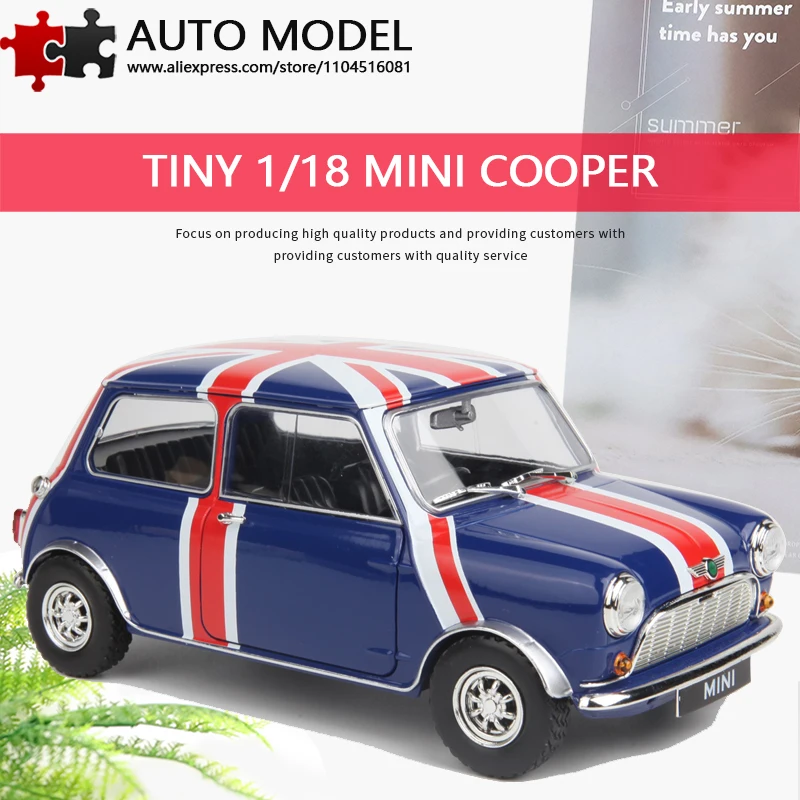 

Модель автомобиля BMW Mini Cooper в стиле ретро с британским флагом, Монте-Карло, миниатюрная, 1:18, литая из сплава, коллекционная, лимитированная серия, подарок для мальчиков и взрослых, с открывающимися дверями