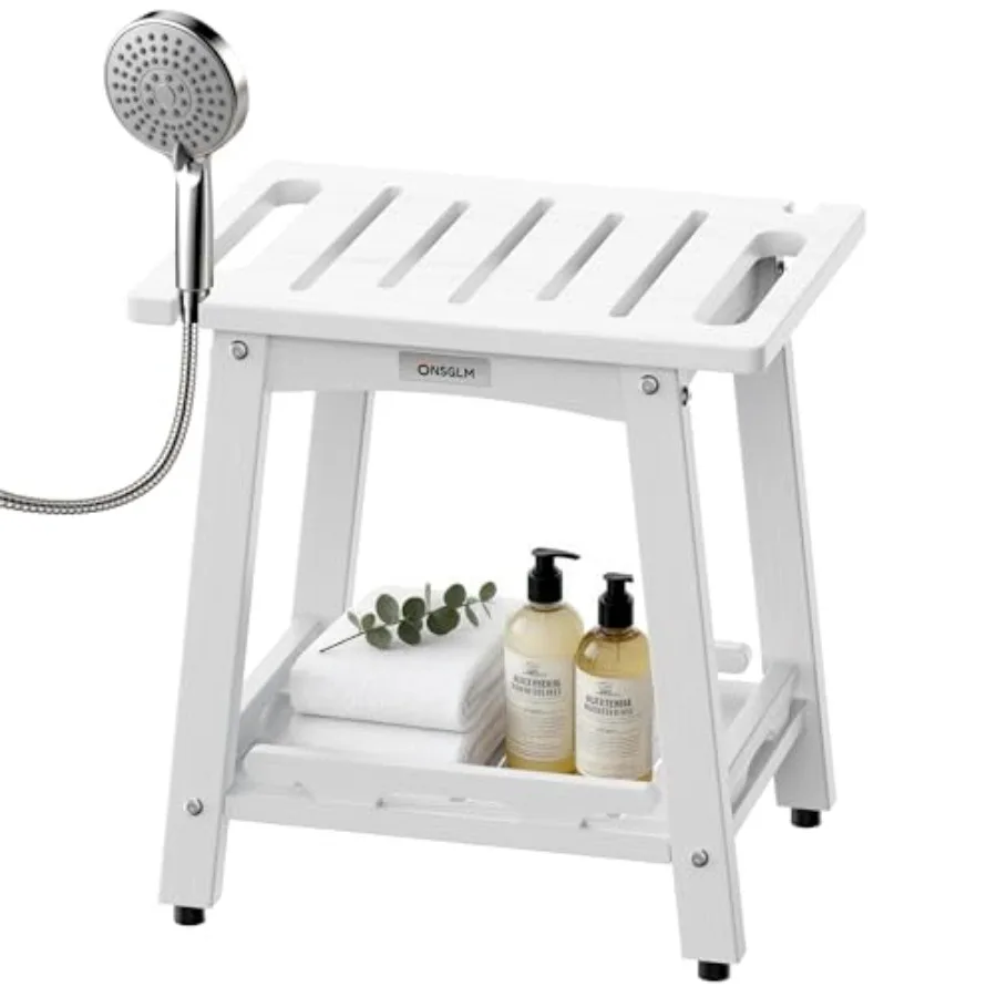 

Shower Bench Seat Non-Slip Shower Benches for Inside Shower to Sit on HDPE Waterproof Shower Stool for Shaving Legs Shower Chai