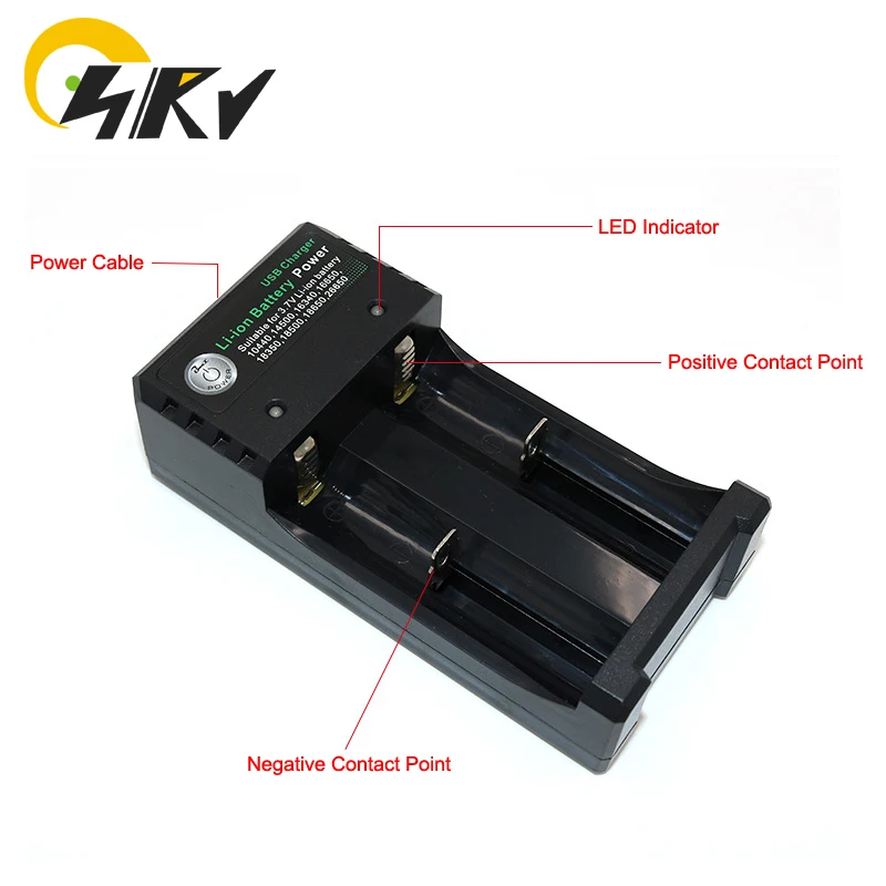 USB Charger สำหรับ3.7V แบตเตอรี่ Li-Ion 10440 14500 16340 16650 18350 18500 18650 26650อเนกประสงค์พร้อม Micro USB อินพุต