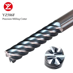 Carbide 6 Flute Square End Mills Bit Milling Cutter Bits Balzers Coating for Process Alloy Steel, Mold Steel CNC Milling Tools