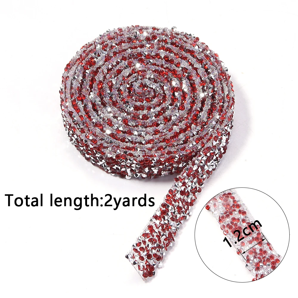 2 Meter 12mm Selbstklebende Harz-Strass-Borte Glitzer Kristall Diamantband Klebeband DIY Bastelbedarf Haarspangen Dekoration – Detail 1