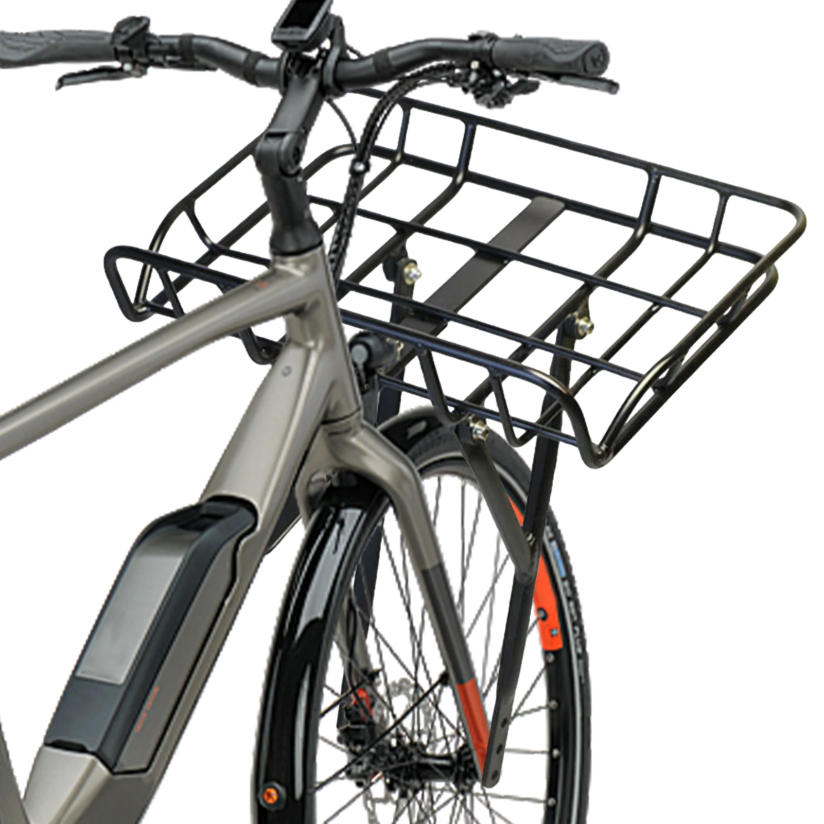 

Передняя грузовая корзина для велосипеда, быстросъемная металлическая съемная корзина большой емкости для шоссейных горных велосипедов, продуктовых покупок
