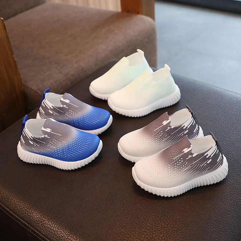

New Spring Autumn Kids Flyknit Shoes Children Boys Girls Soft-Soled Casual Sneakers Korean Style Sneakers Student Sports Shoes