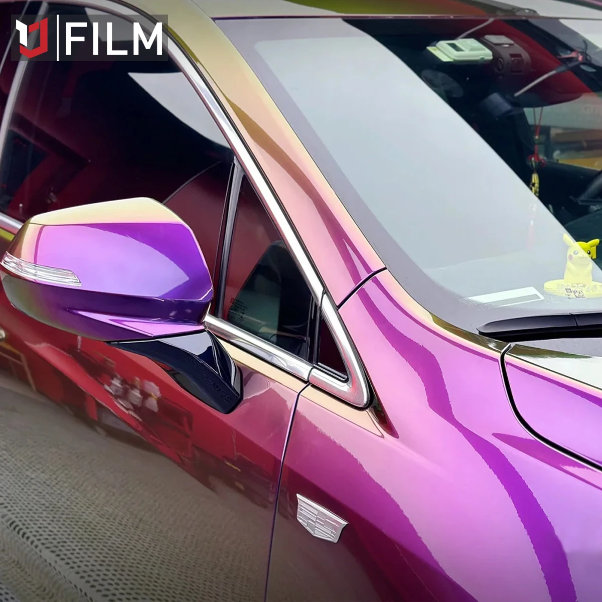 最高の価格のカメレオンカーラッピングフィルム、気泡のないイビササンセットPET PVCカーラップビニール、車体全体用