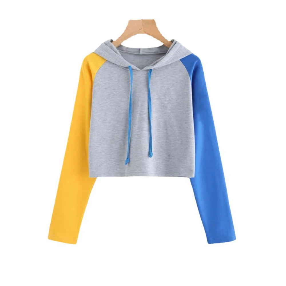 

MRMT 2024 Brand New Women's Hoodies Sweatshirts Long Sleeve Color Matching Pullover for Female Short-style Hoodie Sweatshirt