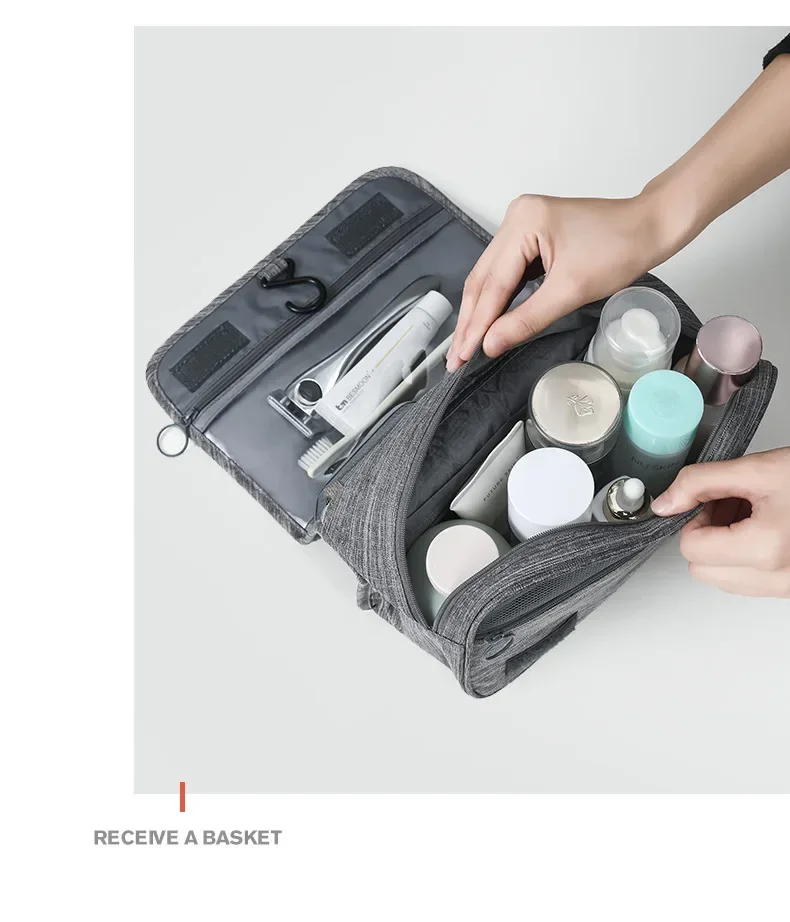 Oxford Stoff Männer Business Tragbare Aufbewahrungstasche Toilettenartikel Organizer Frauen Kosmetiktasche Wasserdicht Hängende Reise Waschbeutel – Detail 11