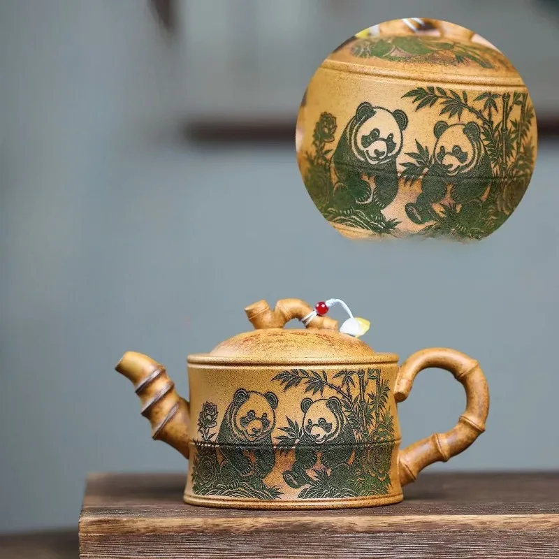 Yixing Handmade Purple Clay Teapot, Raw Ore, Gold Sand,tea Pot, Kung Fu Tea Set 390ml