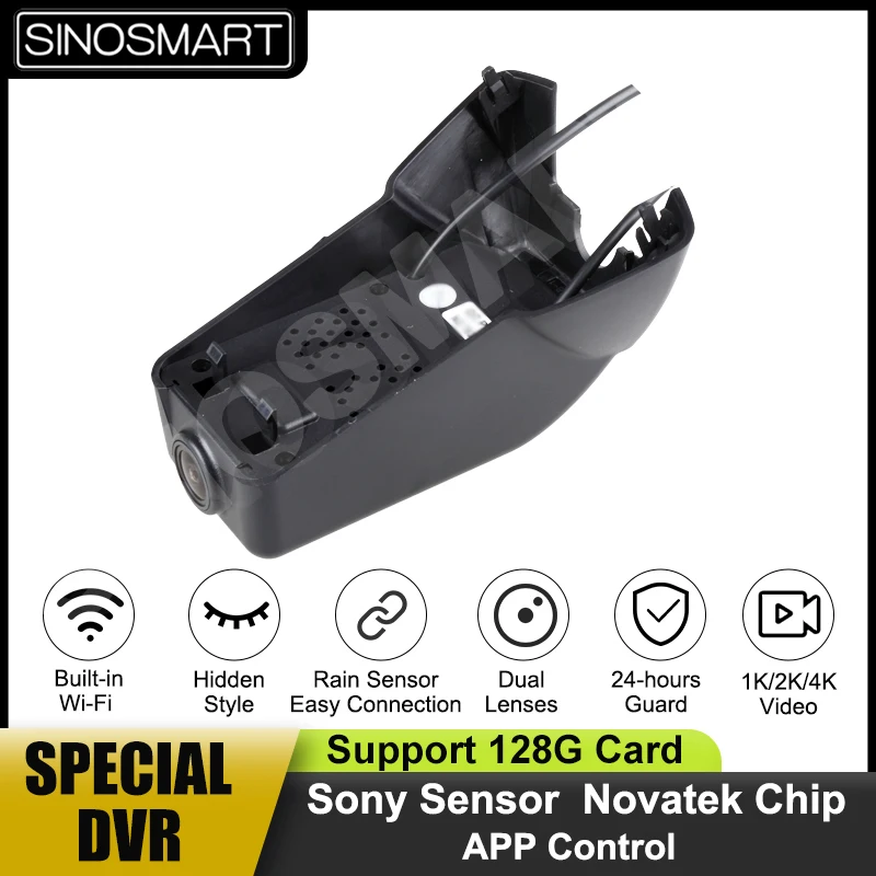 

SINOSMART Novatek 1080P специальный автомобильный Wi-Fi DVR для Volvo XC40 электрическая модель 2022 управление с помощью мобильный телефон App SONY IMX307