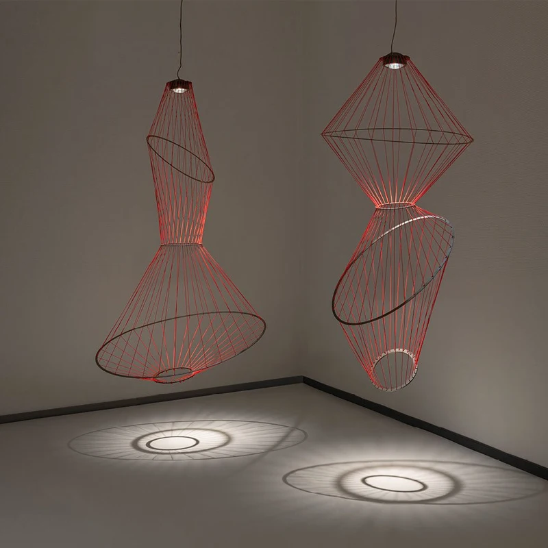 

Flos Line Pendant Chandelier Nordic Designer Hanging Lamp For Staircase Stairway Loft Showroom Simplicity Lights Fixtures