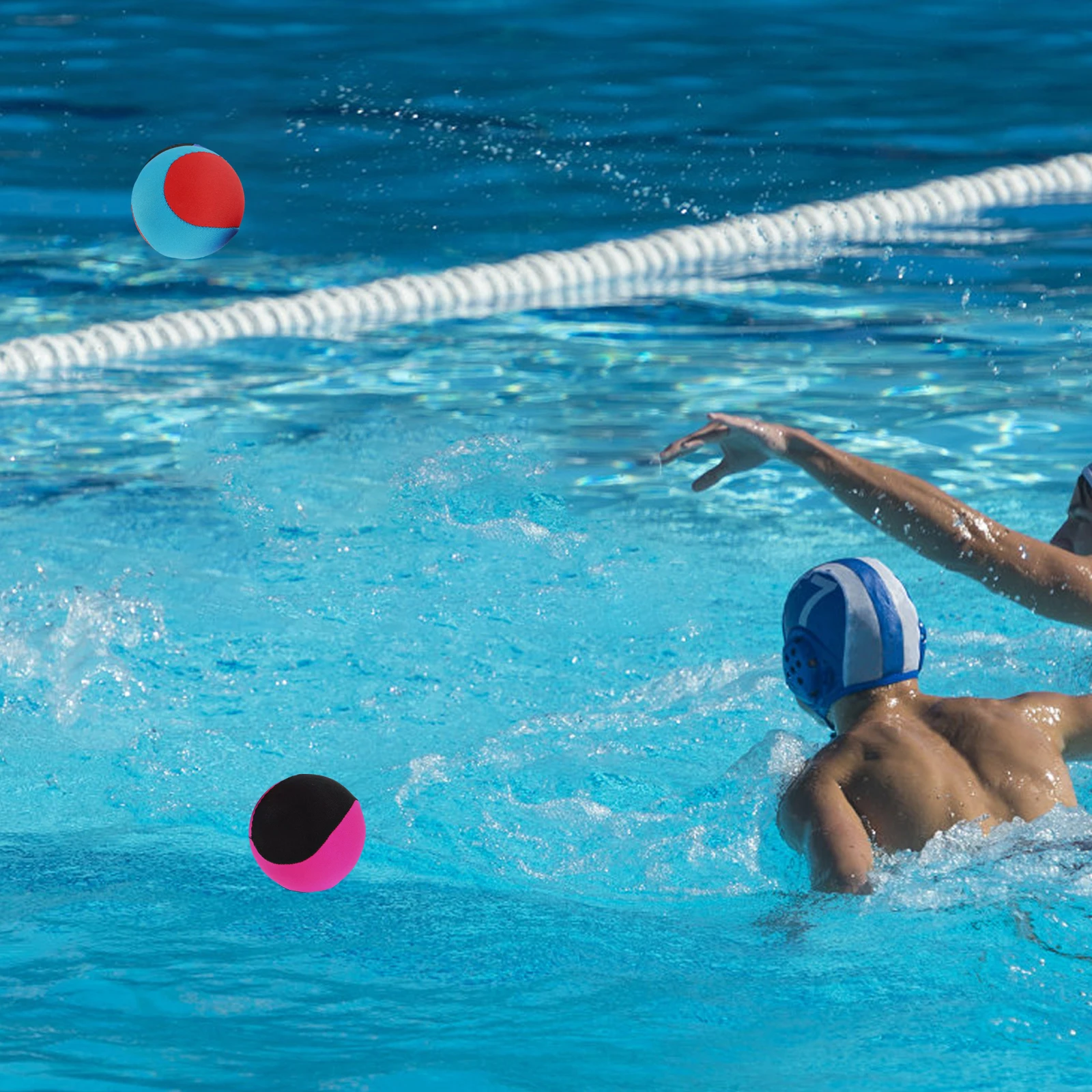 

2 Pcs 6cm Elastic Bouncy Balls Inflatable Beach Toys Lightweight Compact Size Fun Summer Water Pool Interactive Play
