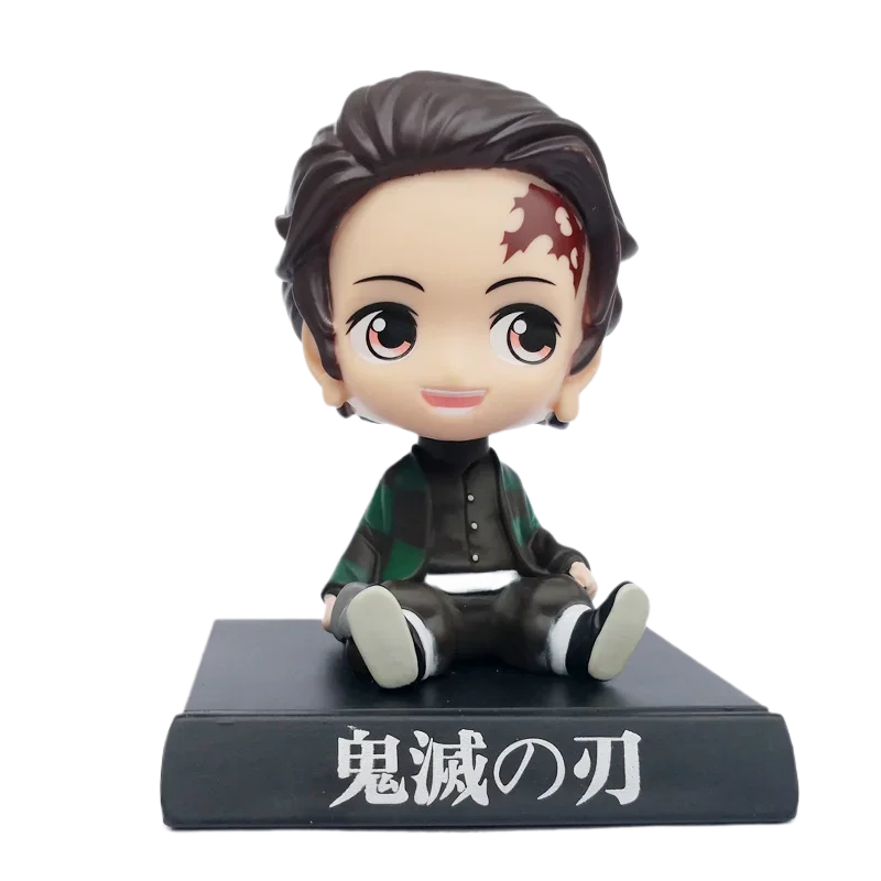 Anime Demon Slayer Figures Car Shaking Head Doll Auto Interior Kimetsu No Yaiba Kawaii Tabletop Ornament Bobble Head Child Gifts