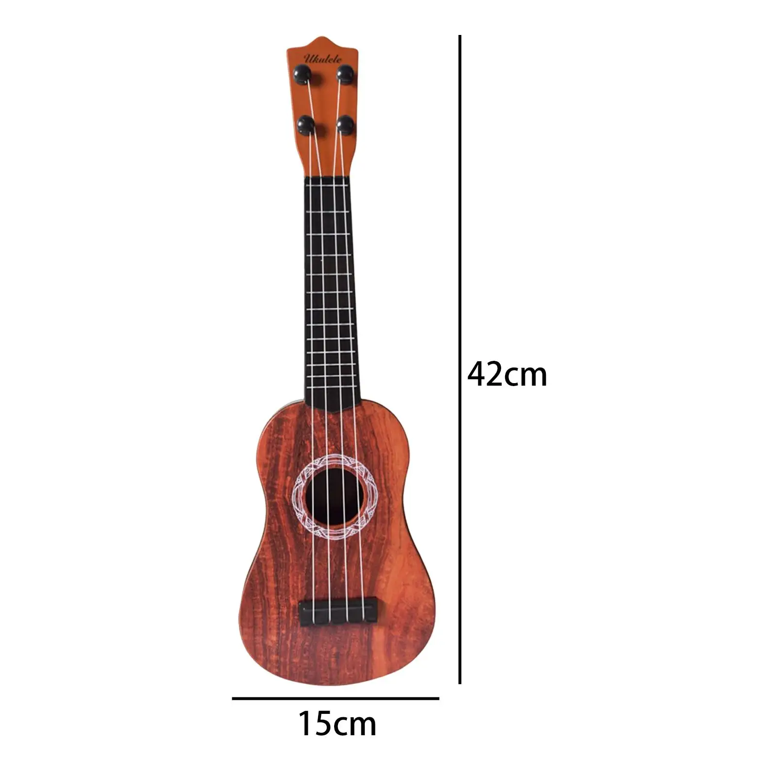 Realistic 4 String Soprano Ukulele Instrument, Early Education Toy Strumming