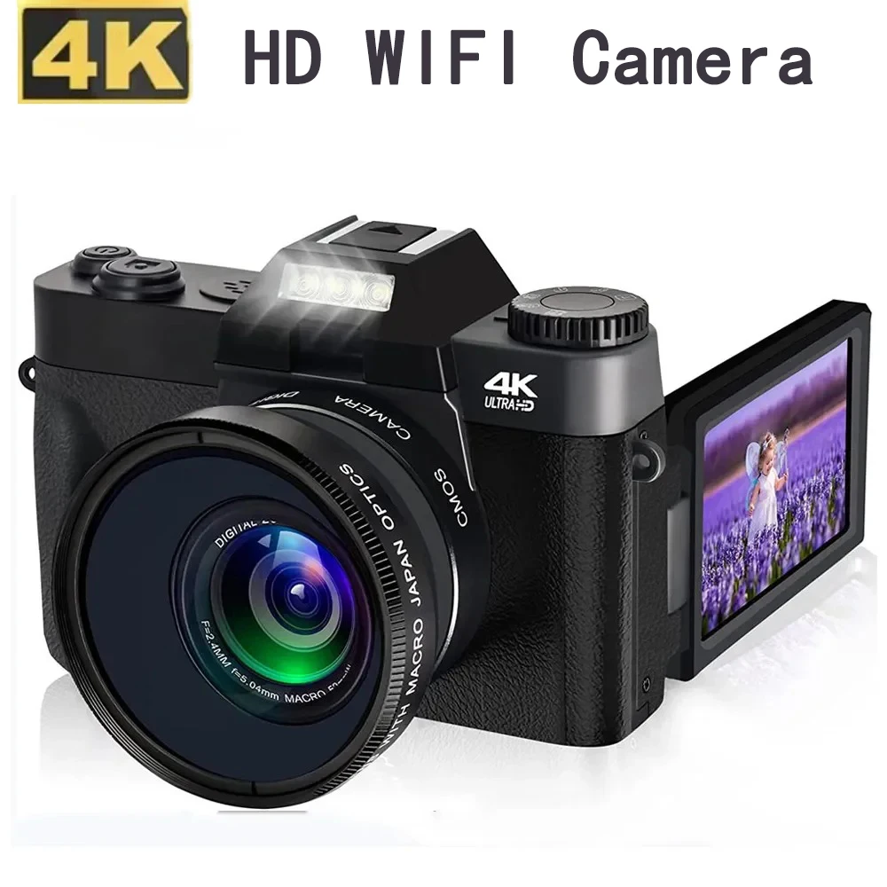 Digital Cameras 4K HD 16X 48 Megapixels Micro Single Retro With WiFi Professional Digital Camera Vlog External Lens Video Camera