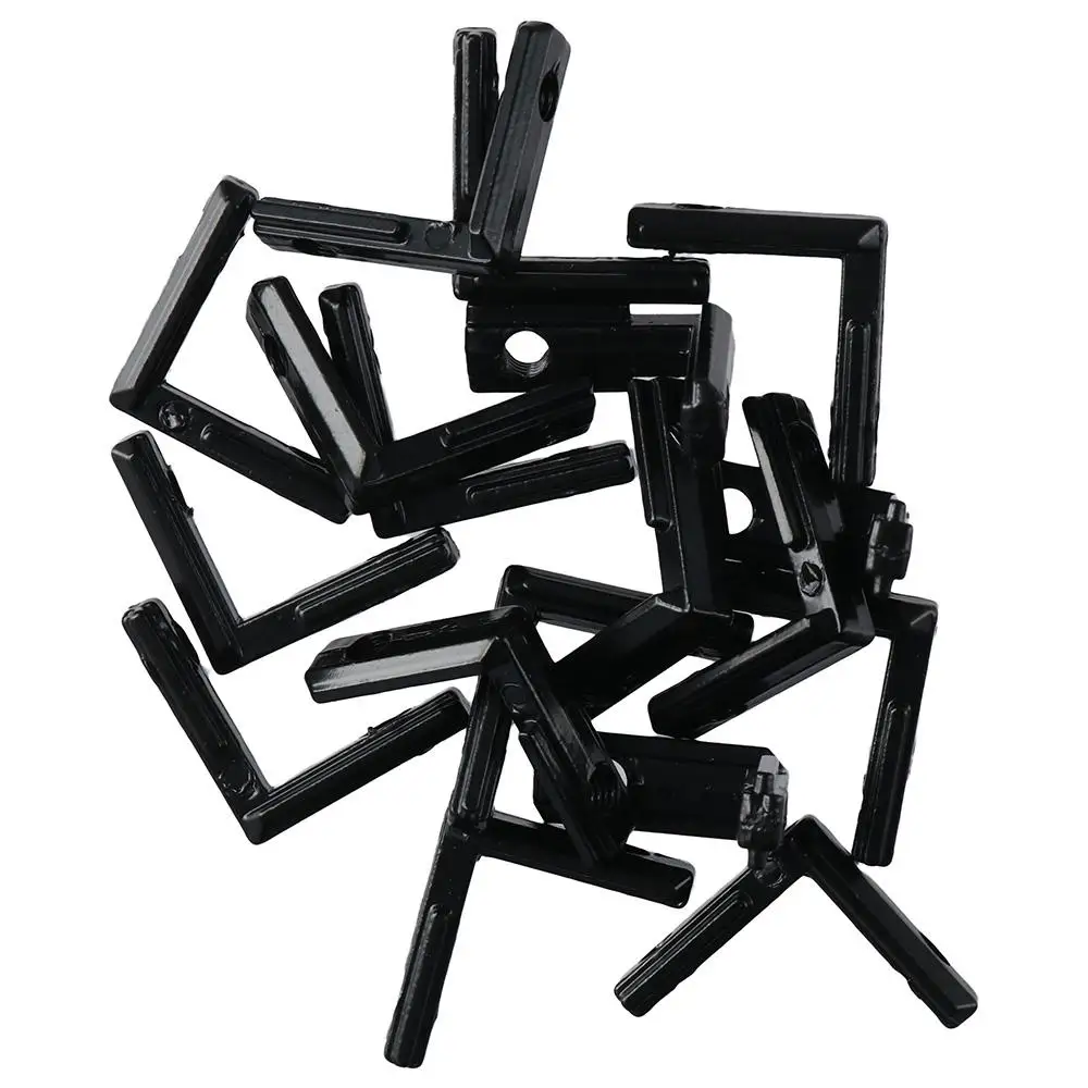 20pcs L-Shape Interior Inside with Screws 2020 Series Extrusion Corner Black Corner Connector 20x20 Series Aluminum Extrusion