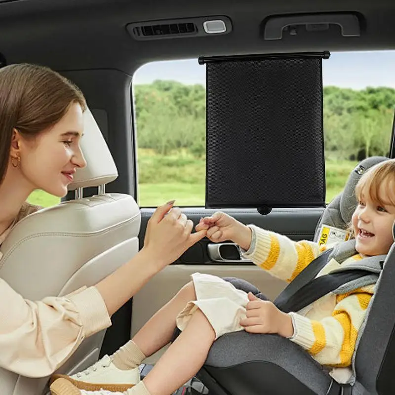 Car Side Window Sun Shade Car Windscreen Retractable Cover 15.7 X 17.5 Inches Adjustable Car Sunshades For Windshield With Clips