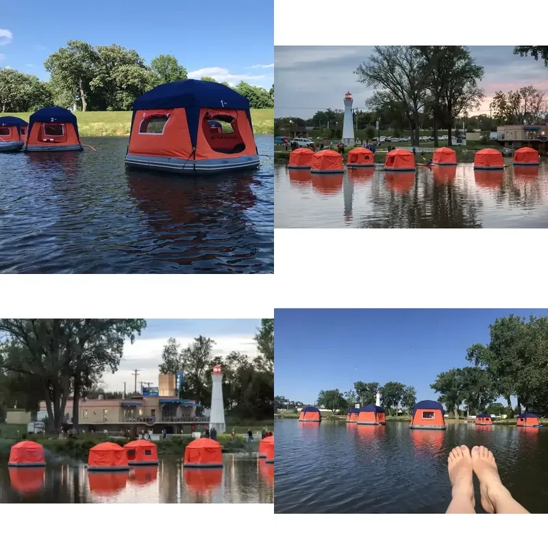 Hot Sale Rental Outdoor Camping Water Floating Raft Tent Inflatable Aqua Tent for Resort Hotel