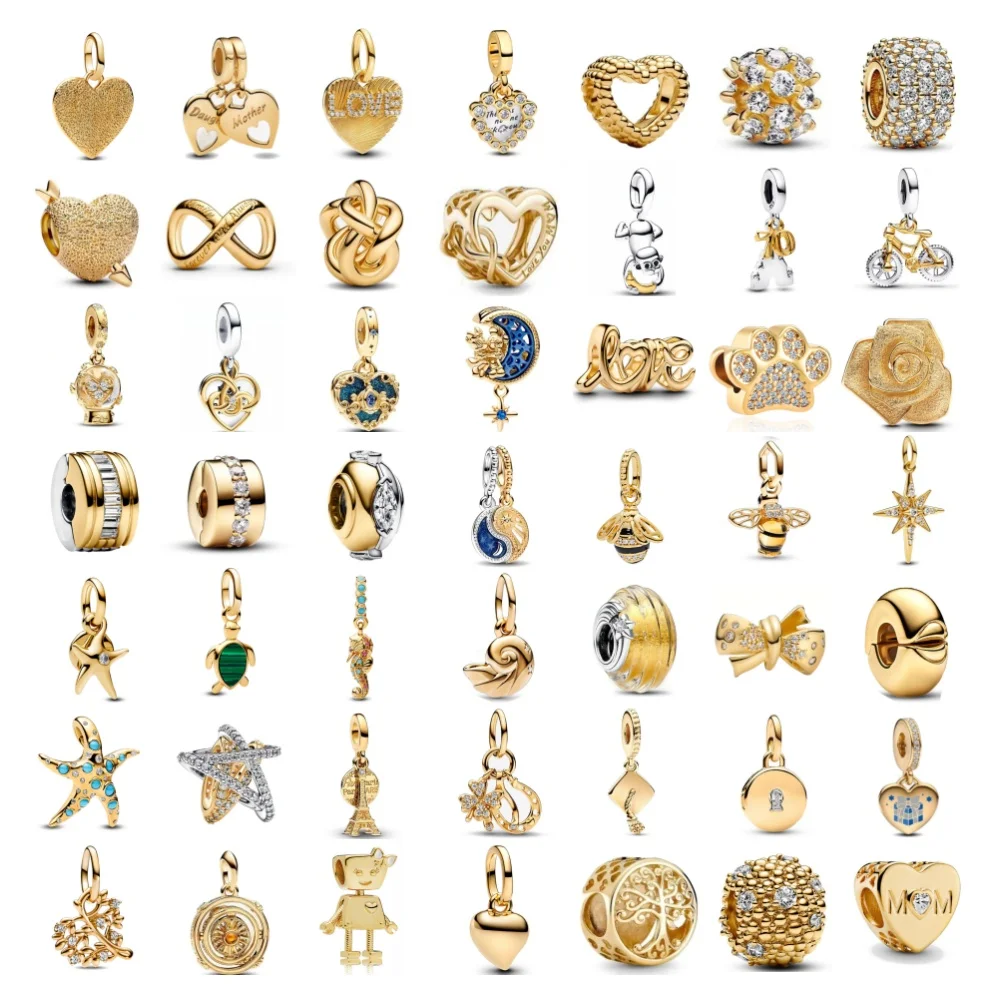 

Новая позолоченная пчела из серебра 925 пробы, собачья лапа, бусина-подвеска LOVE, подходит для оригинального европейского браслета, аксессуары «сделай сам», женские очаровательные ювелирные изделия