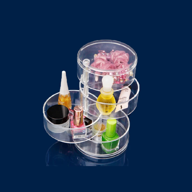 

New Acrylic Transparent Rotation Jewelry Cosmetics Makeup Organizer Storage Box Container Case Lipstick Liner Brush Holder