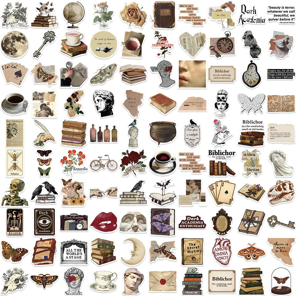 10/30/50/100 Stück Vintage Dark Gothic Cartoon Graffiti Aufkleber Retro Ästhetische Abziehbilder DIY Notizbuch Handy Dekoration Sticker Spielzeug