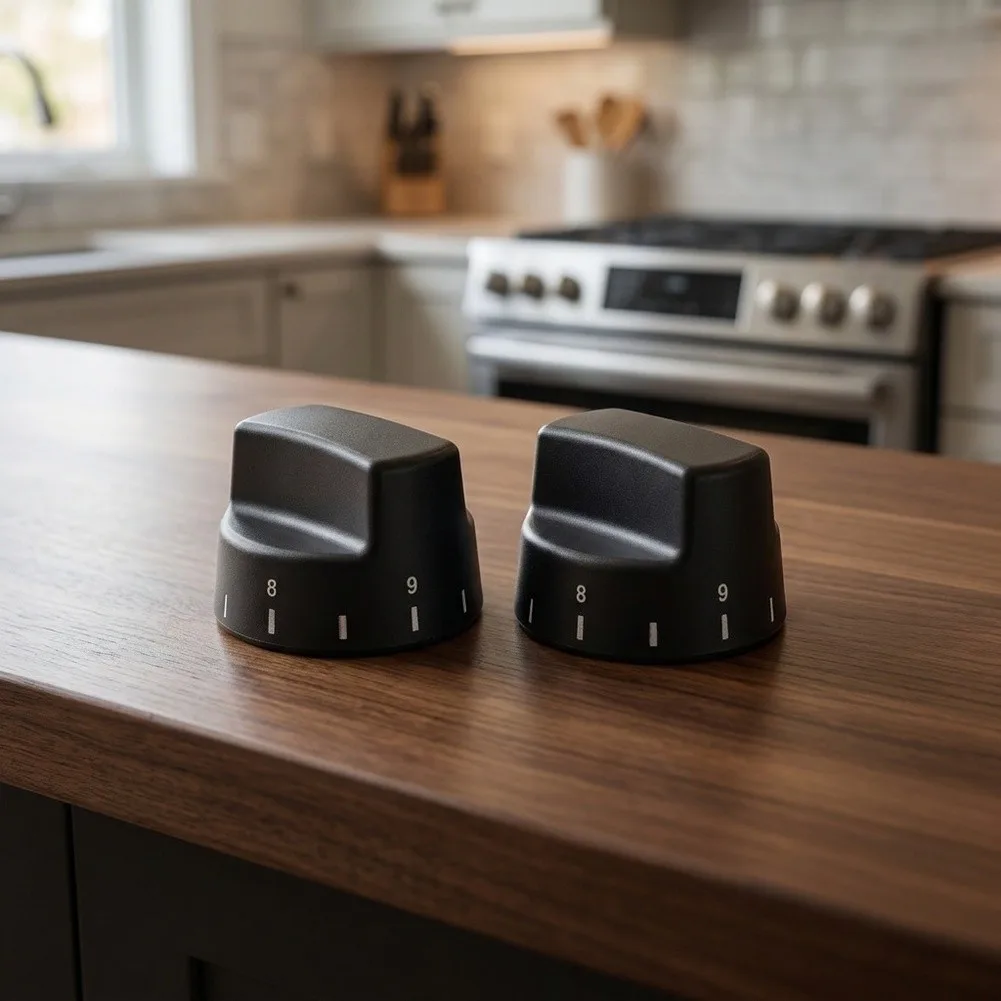 2pcs PB010145 Oven Control Knobs Replacement Compatible With Multiple Models Durable= High Heat Resistant Easy Install Grip