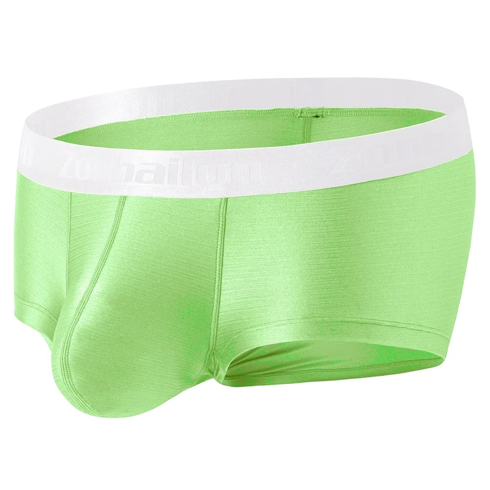 Jinshi Mens Sexy Bulge Enhancing Pouch Underwear Boxer Briefs Pack Short Leg Ball Pouch Tagless Silk Trunk