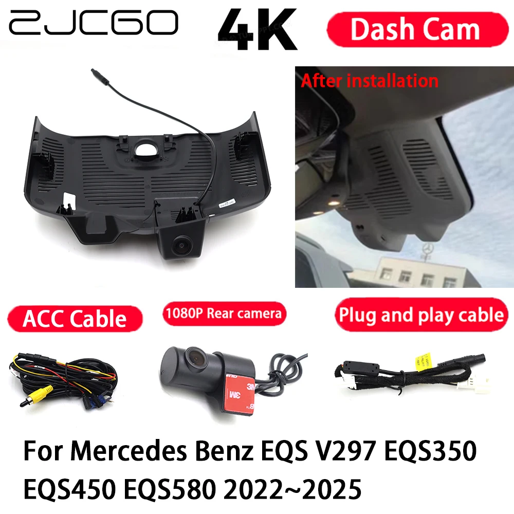 

Car Camera 4K Plug and Play Dash Cam Video Recorder Night Vision for Mercedes Benz EQS V297 EQS350 EQS450 EQS580 2022-2025