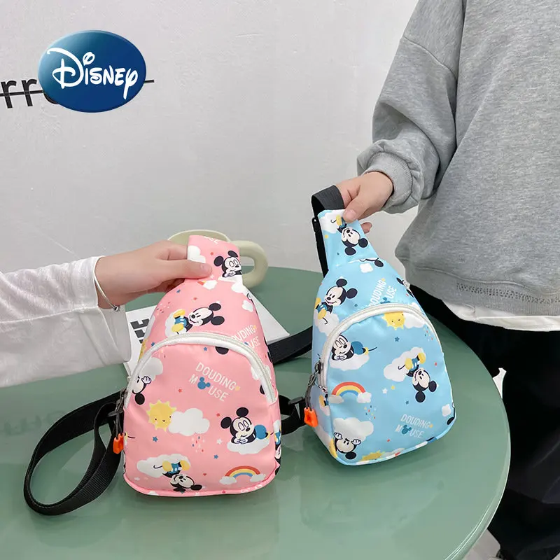 Disney Mickey 2023 New Children's Crossbody Bag Luxury Brand Cartoon Boys and Girls' Waist Bag Fashion Trend Children's Bag