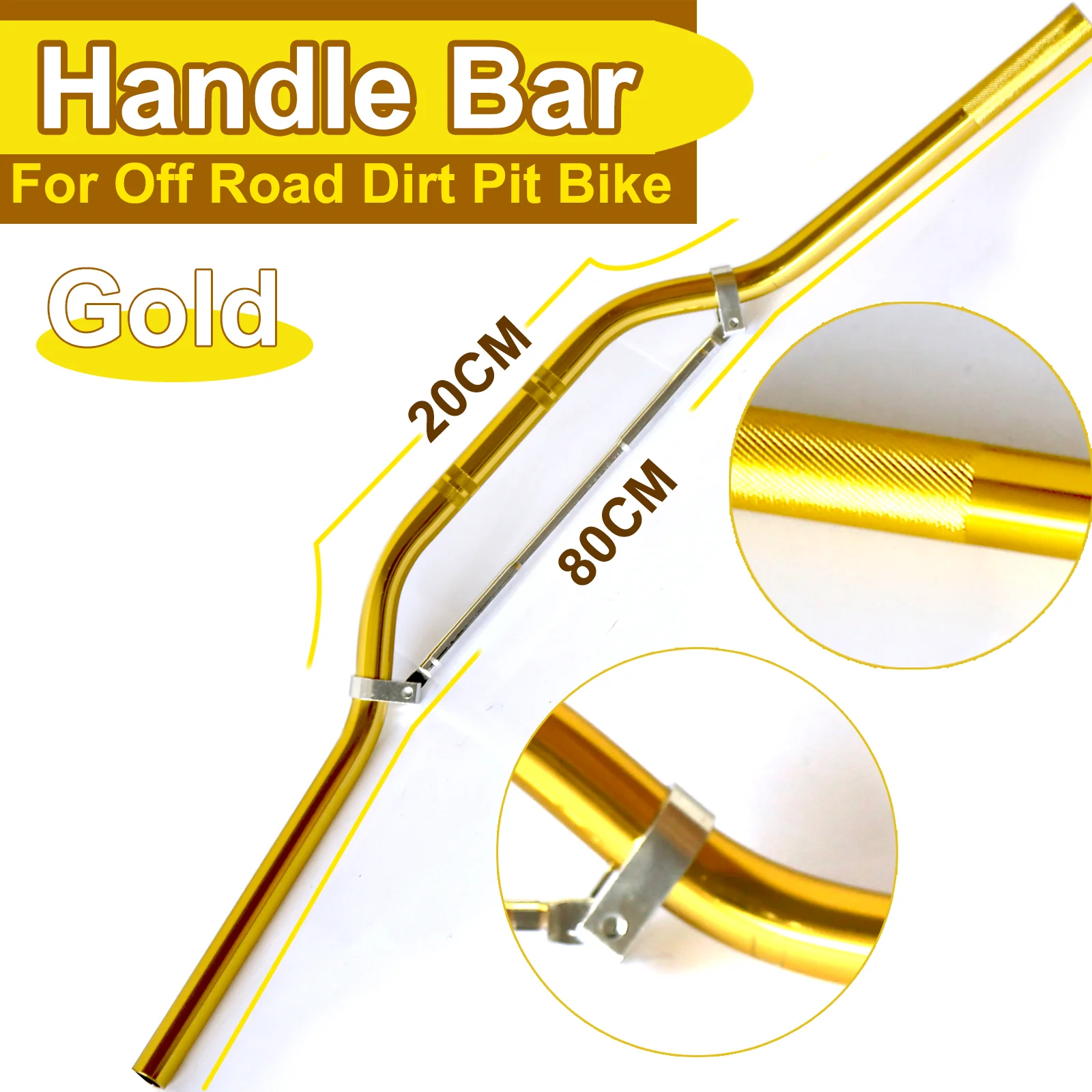 

Motorbike Handlebars Off Road Pit Bike 22mm Motorcycle Handlebar Guidon Motocross Handbary Motocross Gold 80cm 20cm 1pc