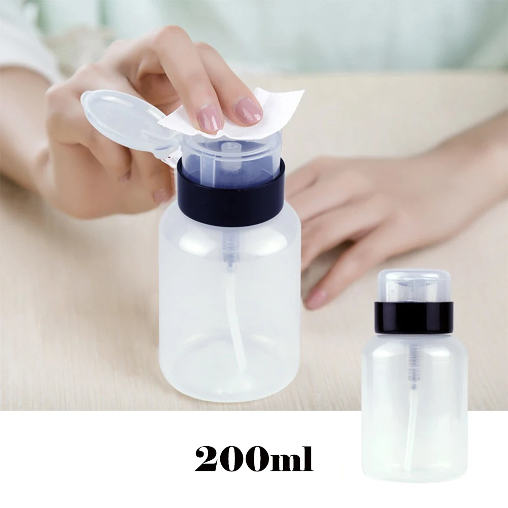 Botella vacía para quitar esmalte de uñas, dispensador rellenable de Alcohol líquido, contenedor para manicura, 200ML