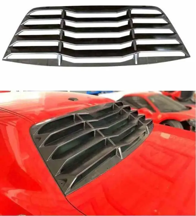 PP Matte Black Shutter Grill Cover Frame Car Rear Window Decorative Louver For Dodge Challenger 2015 2016 2017 2018 2019 2020