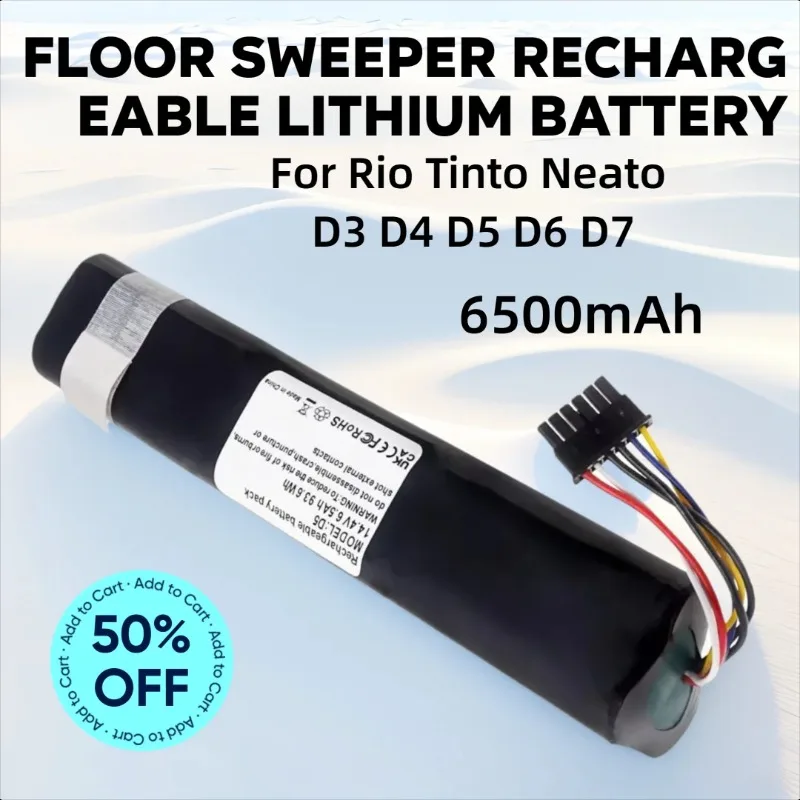 

6500mAh for Rio Tinto Neato D3 D4 D5 D6 D7 Floor Sweeper Rechargeable Lithium Battery