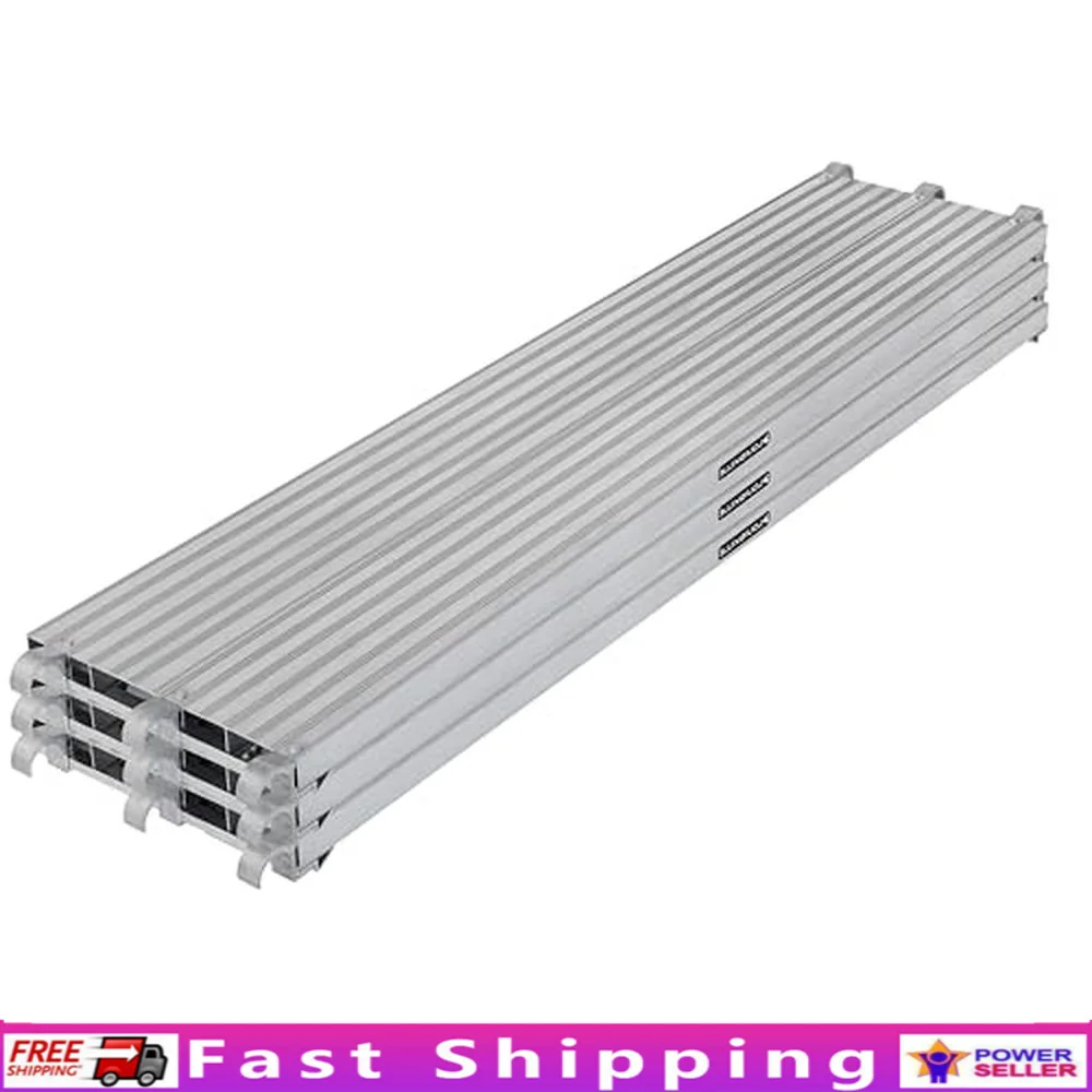 Aluminum 7ft. Scaffold Plank 3-Pack 75lbs. psf-Load Capacity Corrosion-Resistant Sturdy Durable Scaffolding Frame Compatible