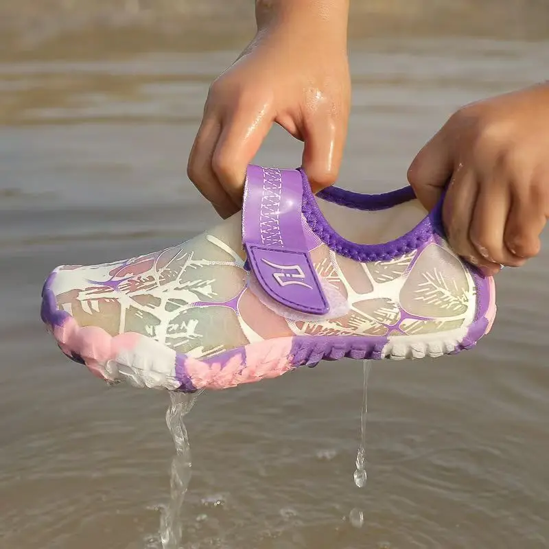 Children's Summer New Elastic Fabric Wading Shoes Soft sole Non Slip Quickly Drying Lightweight Outdoor Beach Shoes Hiking Shoes