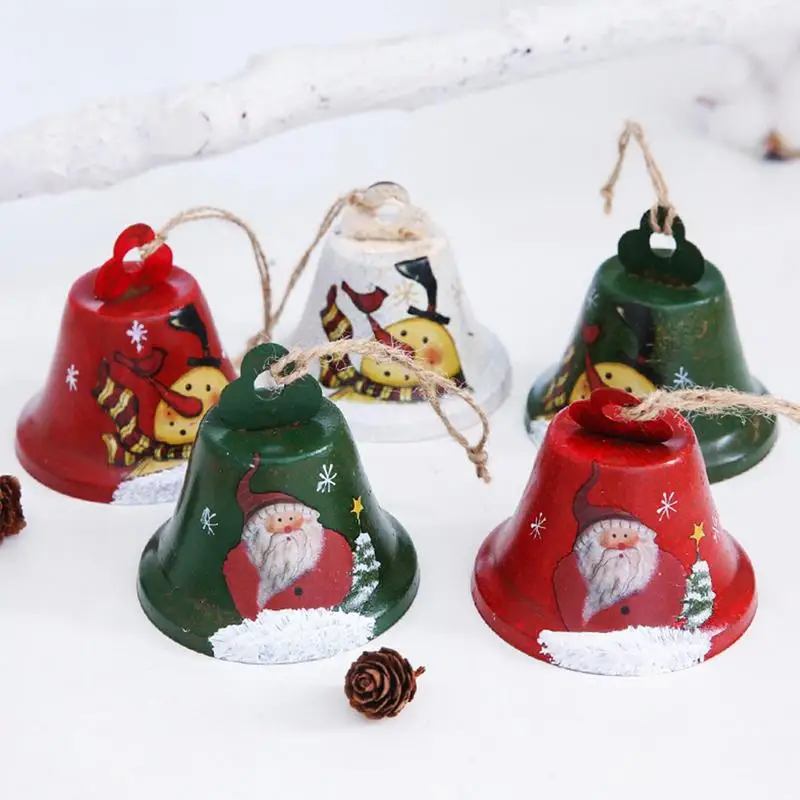 1Pc Large Christmas Tree Bell Ornament Vintage Christmas Bells For Decoration Santa Claus / Snowman Bell Pendant Holiday Decor