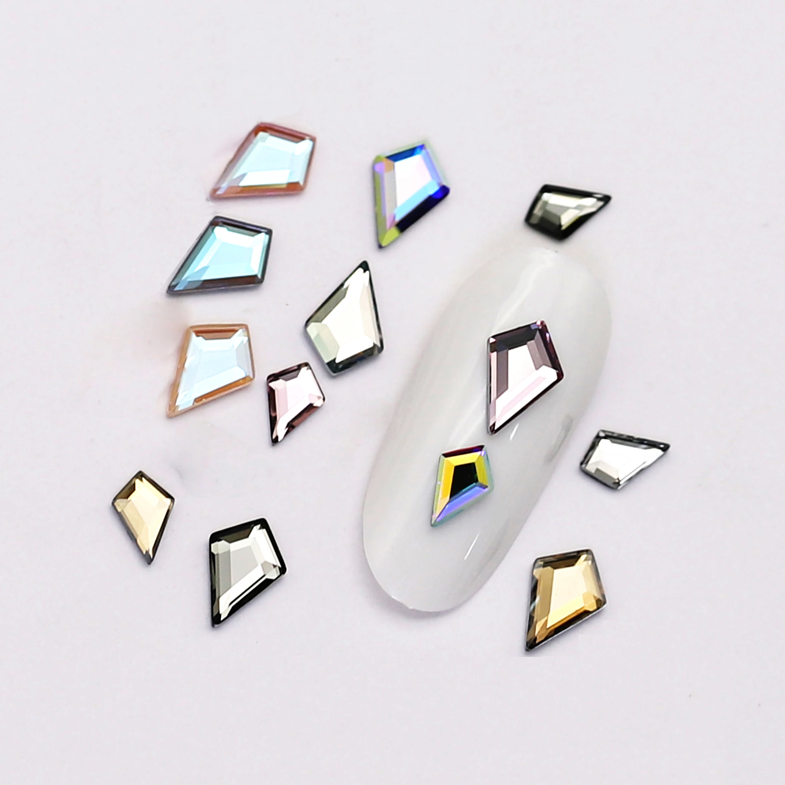 Crystal Glass Small arrow Strass Nail Art Rhinestone 100pcs 4x6mm 5x8mm Flatback Colorful Stones For 3D Garment Craft