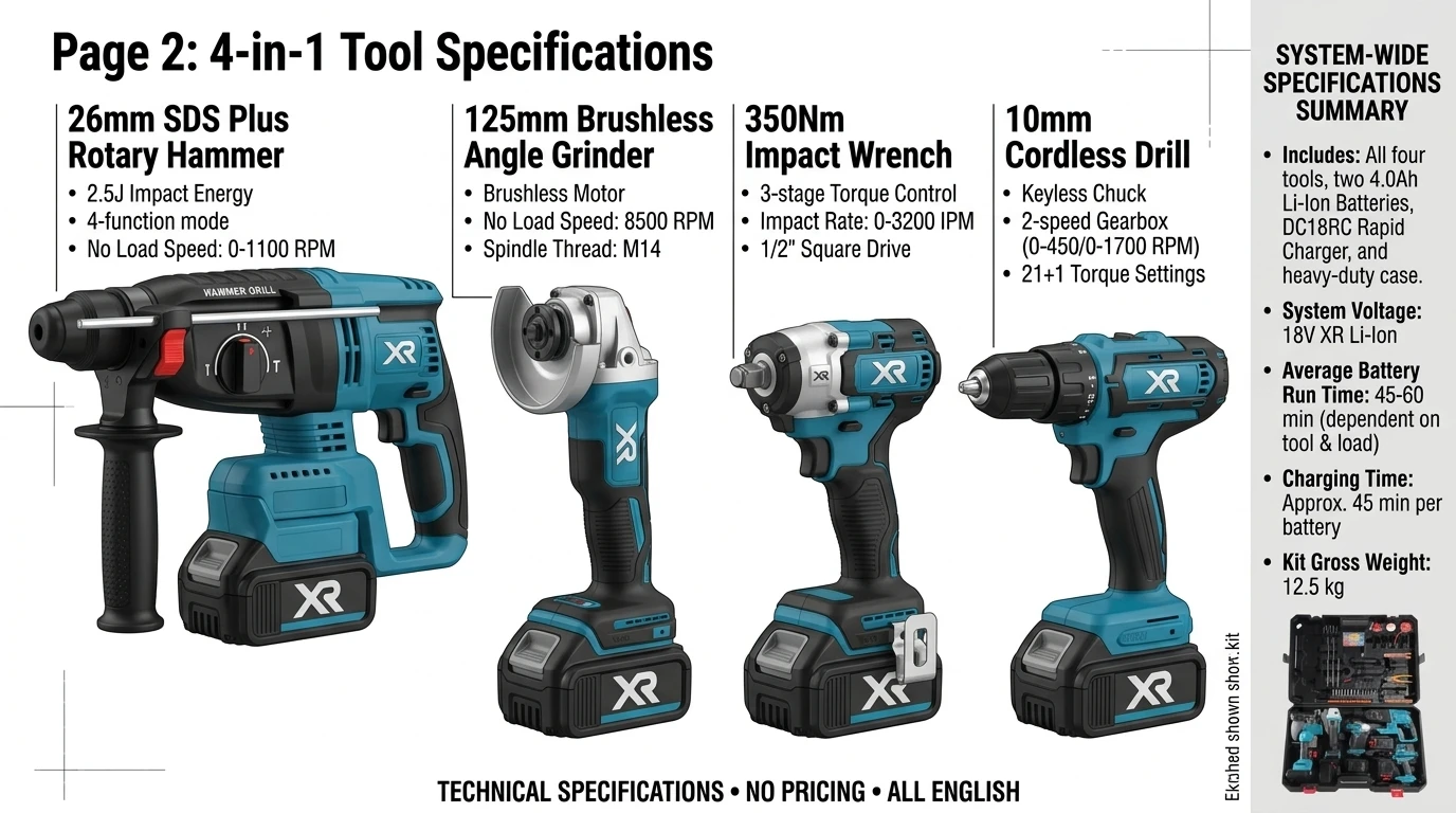 21V Kabelloses Elektrowerkzeug – Power Tools Combo Kits Bewertung und Preis